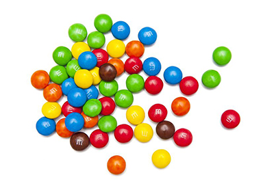 M&Ms produced for U.S. consumers still contain artificial colors, while in Europe they've been reformulated with natural alternatives.