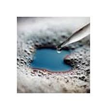 blue liquid with foam
