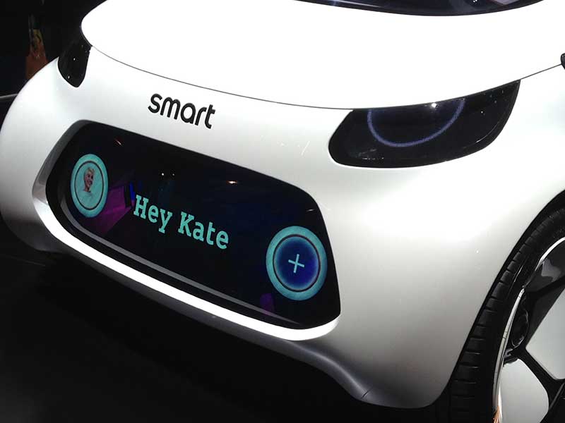 Smart concept car at CES 2018 - see more innovations in automotive plastics in the Prospector Knowledge Center!
