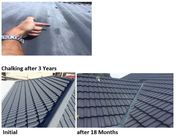 Example of chalking - Learn more about roof paints here