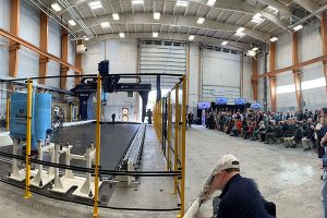 The ceremony at the University of Maine’s Advanced Structures and Composites Center - Learn more about the UMaine 3D printed boat